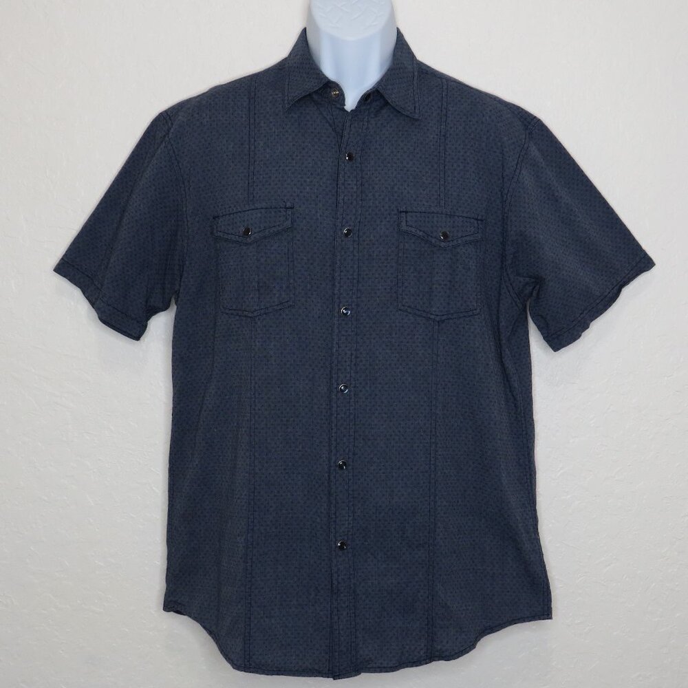 Age of Wisdom* Men's Short Sleeve Snap Down Curved Hem Pocket Shirt~ Size XL